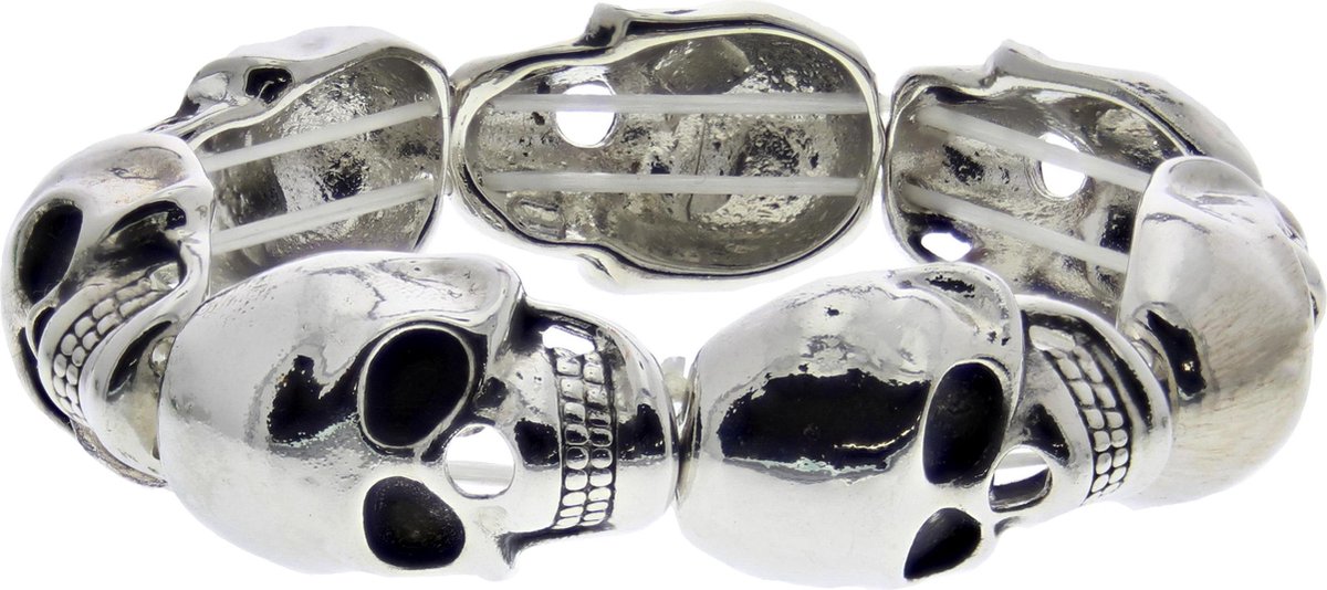 Zacs Alter Ego Armband Multi Skull Zilverkleurig